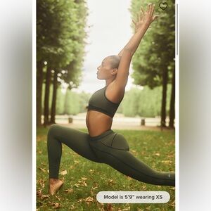 NWT! ALO Yoga Airbrush High-Waist Heart Throb Legging - Green Olive/Black